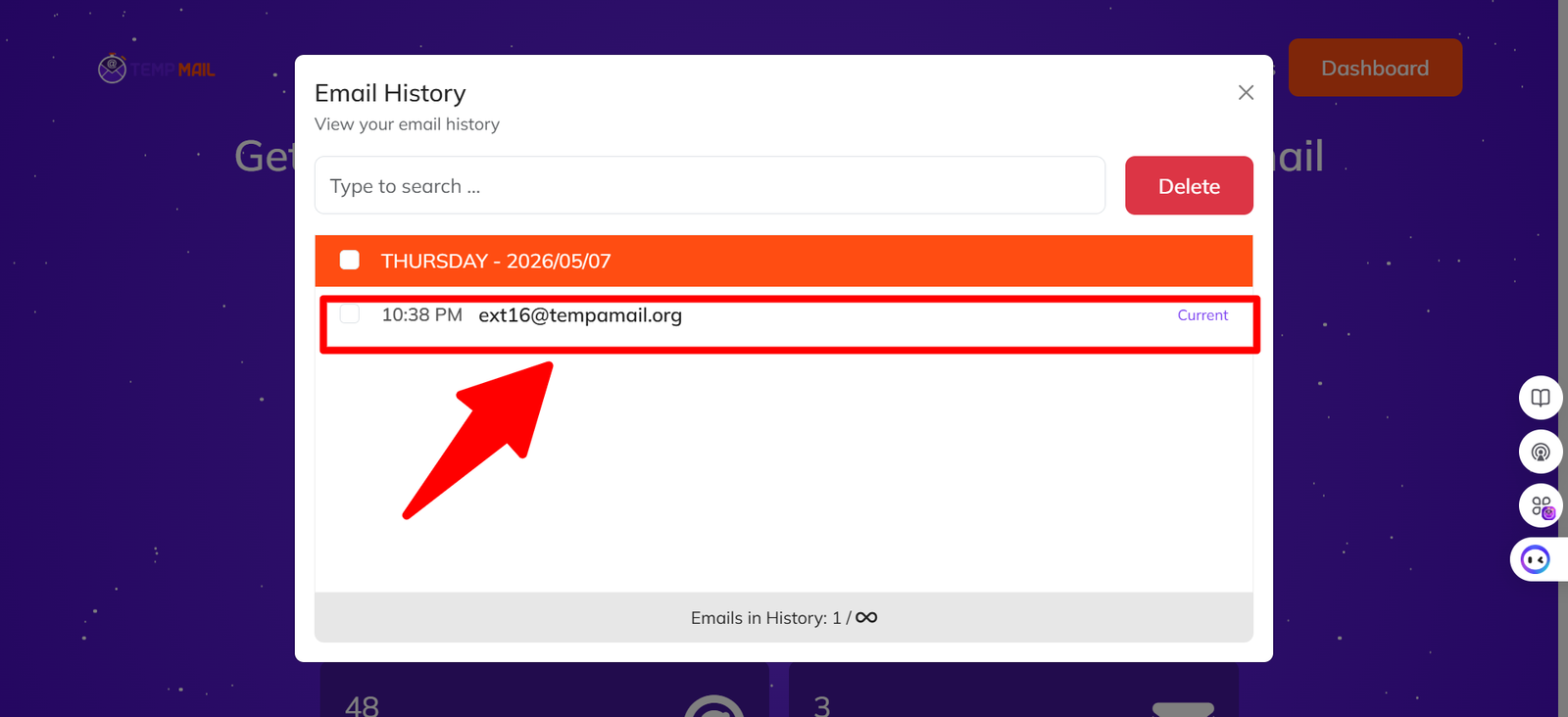 Need to come back? Use Inbox History.